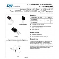 Mosfet tranzystor STF40N60M2 40N60M2 N-channel 600V 34A PS5