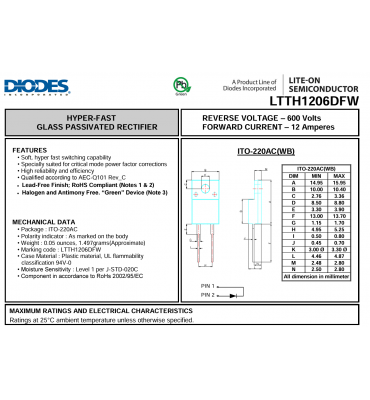 Dioda boost LTTH1206DFW 600V PS5