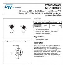 Mosfet tranzystor ST STF13NM60N 13NM60N N-channel 600V 18A