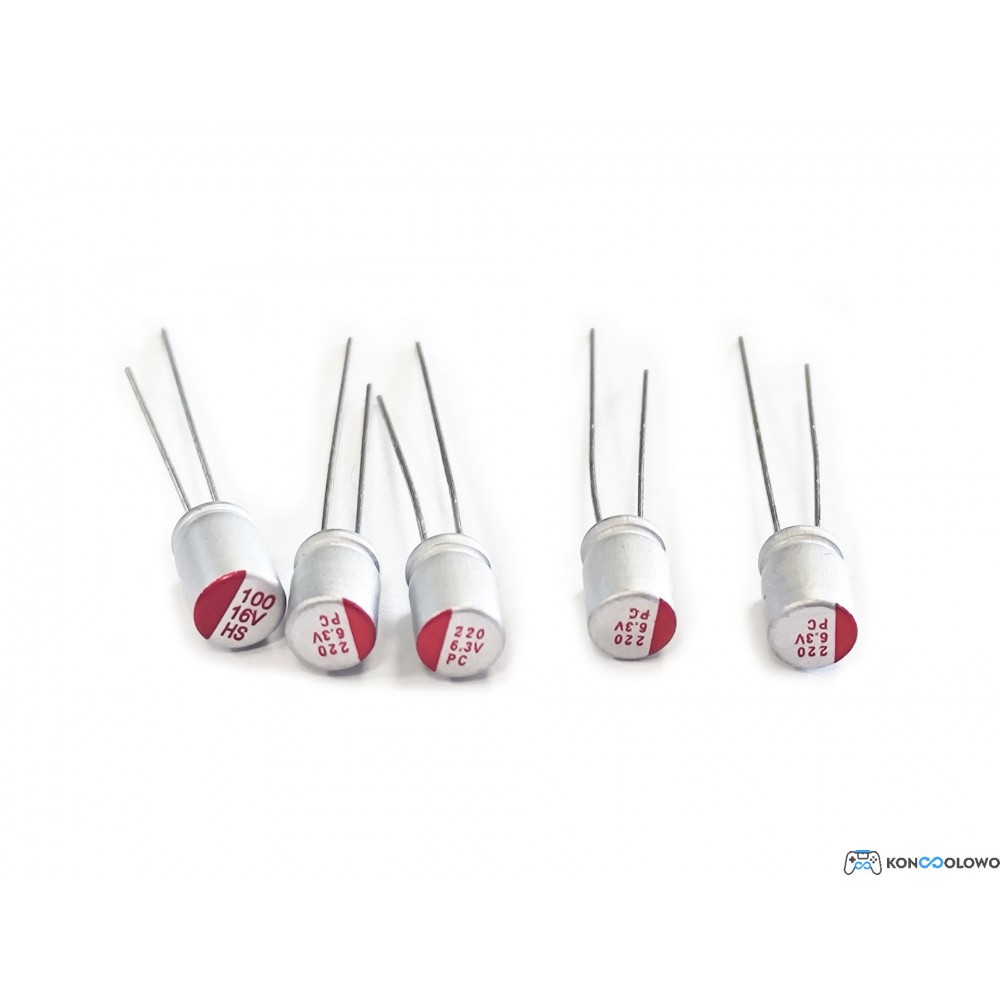 Electrolytic capacitors 220uF 6V and 100uF 16V for Nintendo Wii
