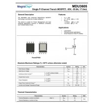P-channel MOSFET 30V 35A transistor MagnaChip MDU3605