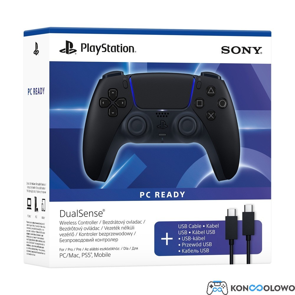 Oficjalny bezprzewodowy pad Dualsense kontroler Sony PlayStation PS5 Midnight Black + Przewód USB-C