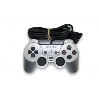 Oficjalny przewodowy pad kontroler Sony Dualshock 2 Playstation 2 Srebrny