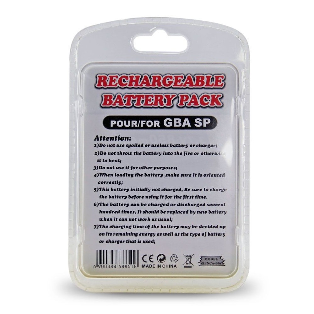 Battery 850 mAh Nintendo GBA GameBoy Advance SP