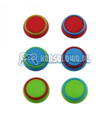 Silicone thumbstick grip caps with colour strip for PS2, PS3, PS4, Xbox 360, Xbox One